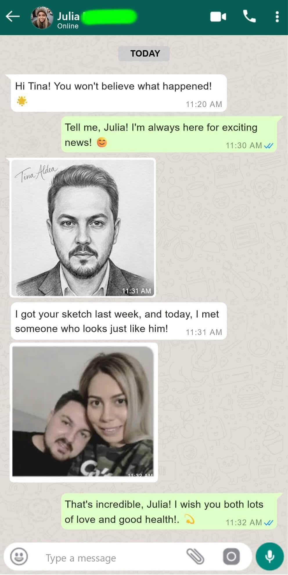 Advertiser testimonial example Julia